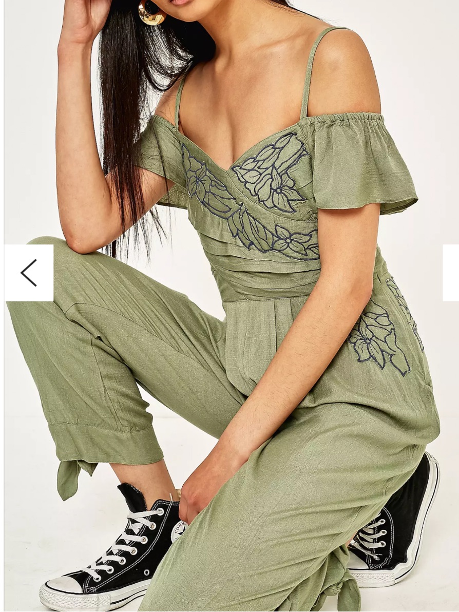 Nwt Free People In The Moment Embroidered Boho Jumpsuit. Size 0